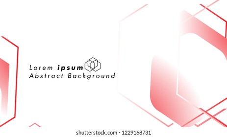 Abstract. Embossed Hexagon , honeycomb white Background ,light and shadow ,Vector , color red