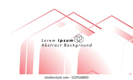 Abstract. Embossed Hexagon , honeycomb white Background ,light and shadow ,Vector , color red