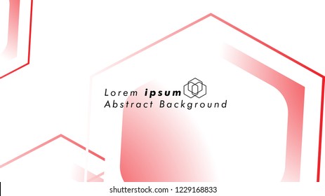 Abstract. Embossed Hexagon , honeycomb white Background ,light and shadow ,Vector , color red