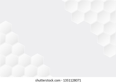 Abstract. Embossed Hexagon , honeycomb white Background ,light and shadow ,Vector - Vector