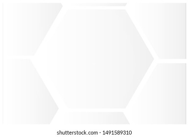 Abstract. Embossed Hexagon , honeycomb white Background ,light and shadow