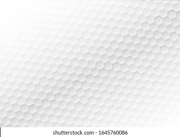 Abstract. Embossed Hexagon , honeycomb white Background ,light and shadow ,Vector