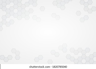 Abstract. Embossed Hexagon , honeycomb white Background ,light and shadow ,Vector