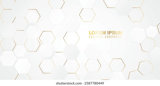 Abstract. Embossed Hexagon , honeycomb white Background ,light and shadow ,Vector