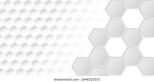 Abstract. Embossed Hexagon , honeycomb white Background ,light and shadow ,Vector
