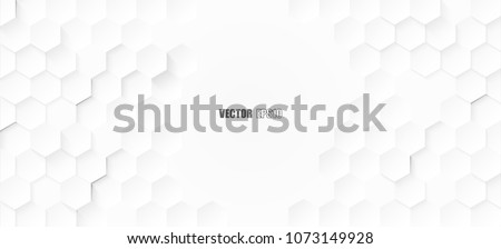 Abstract. Embossed Hexagon , honeycomb white Background ,light and shadow ,Vector
