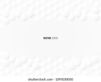 Abstract. Embossed paper circle white Background ,light and shadow ,Vector