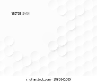 Abstract. Embossed paper circle white Background ,light and shadow ,Vector