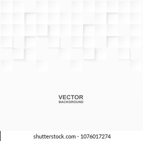 Abstract. Embossed paper square white Background ,light and shadow ,Vector