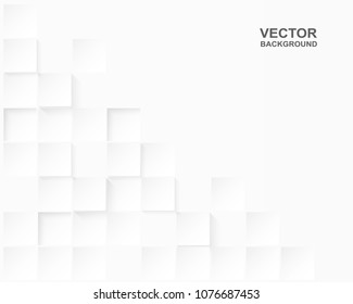 Abstract. Embossed paper square white Background ,light and shadow ,Vector