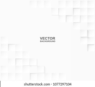 Abstract. Embossed paper square white Background ,light and shadow ,Vector