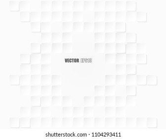Abstract. Embossed paper square white Background ,light and shadow ,Vector
