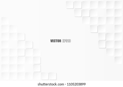 
Resumen. Fondo blanco cuadrado de papel con relieve, luz y sombra, vector