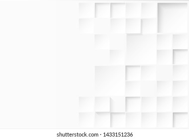 Abstract. Embossed paper square white Background ,light and shadow .Vector.