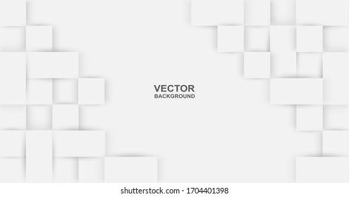 Abstract. Embossed paper square white background. light and shadow .Vector.