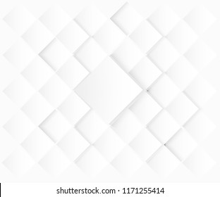 Abstract . Embossed square white background ,light and shadow ,Vector