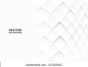 Abstract . Embossed square white background ,light and shadow ,Vector