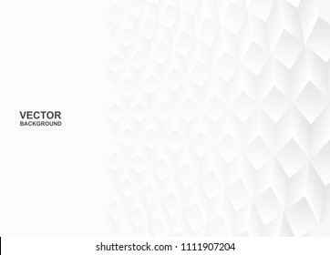 Abstract . Embossed white paper , crease patterns geometric background. design with light and shadow ,Vector