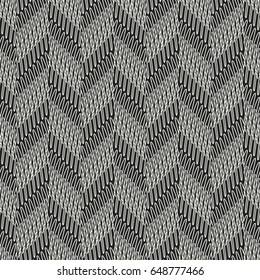 Abstract embroidery effect herringbone motif. Seamless pattern.