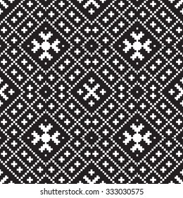 Abstract embroidery geometric seamless pattern. Modern stylish texture background for textile, packaging, stationery