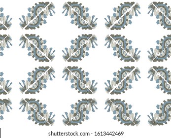 Abstract embroidery seamless ikat pattern