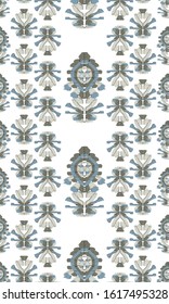 Abstract embroidery seamless ikat pattern background