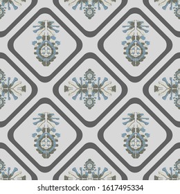 Abstract embroidery seamless ikat pattern