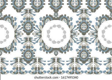 Abstract embroidery seamless ikat pattern