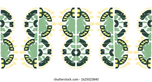 Abstract embroidery seamless ikat pattern Geometric abstract ornament background