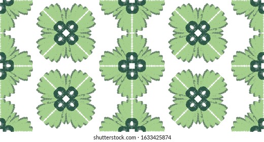 Abstract embroidery seamless ikat pattern Geometric ornament background