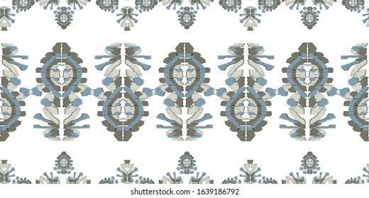 Abstract embroidery seamless ikat pattern