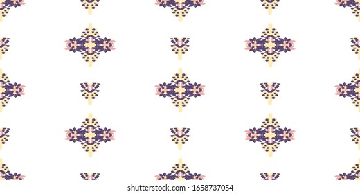 El bordado abstracto es un patrón de ikat sin fisuras. Textura del vector folk étnico tribal.