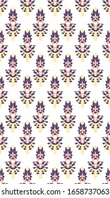 El bordado abstracto es un patrón de ikat sin fisuras. Textura del vector folk étnico tribal.