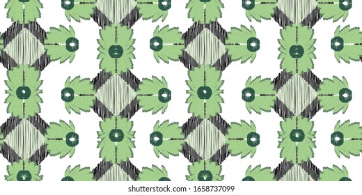 Diseño abstracto de ikat sin fisuras Abstract bordado sin fisuras ikat patrón geométrico abstracto fondo de ornamento abstracto