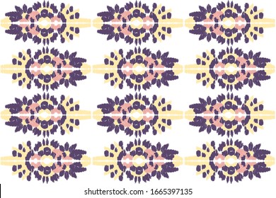 Abstract embroidery seamless ikat pattern. Tribal ethnic folk vector texture.