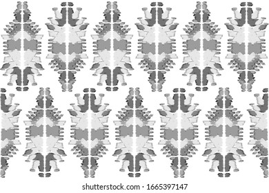Abstract embroidery seamless ikat pattern. Tribal ethnic folk vector texture.