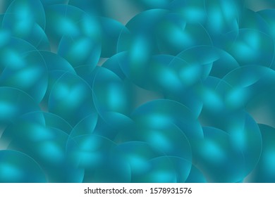 Abstract emerald background from balls or circles similar to flickering lights in defocus.