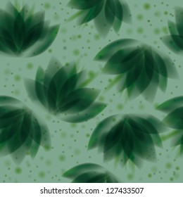 Abstract emerald flowers / Floral seamless wallpaper