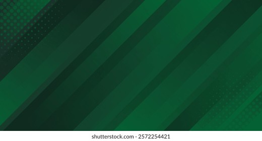 Abstract emerald green dynamic background with halftone. Gradient diagonal stripes. Modern futuristic wallpapers. Suitable for templates, sale banners, events, ads, web and pages