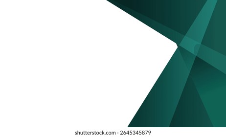 Abstract emerald green geometric border on white background vector illustration