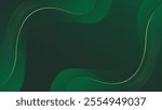 Abstract emerald green luxury background with gold lines. Elegant wave modern wallpapers. Suitable for templates, banners, cards, sales, ads, events, awards, web and pages