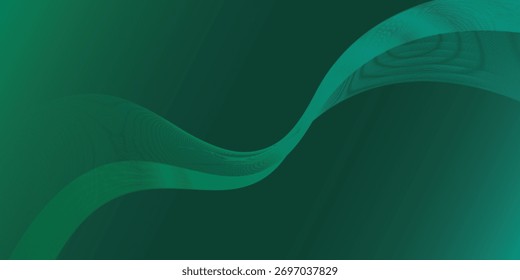 Patrón Abstractas de líneas onduladas verde esmeralda con fondo degradado