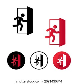 Abstract Emergency Exit Icon Illustration