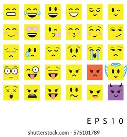 Abstract emoji emoticon icon set