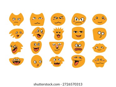 Elemento Abstractas de la etiqueta engomada de la cara del emoticono