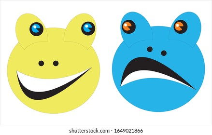 Abstract emoticons on a white background.