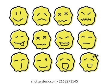 abstract emoticons vector set design