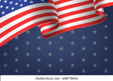 abstract empty background with american flag and stars pattern, vector illustration