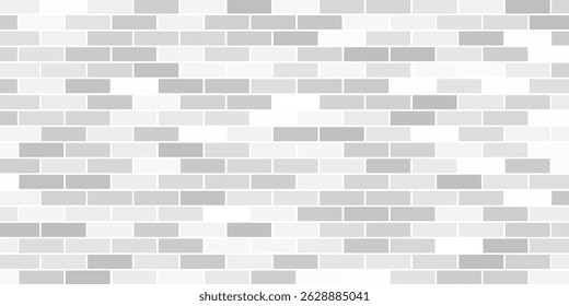 Abstract empty background brick wall view. Vector block stone, brickwork for texture banner or wallpaper Urban home place or office interiors and floor side Color stripes white gray or black
