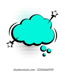 abstract empty cloud bubble background in pop art style vector